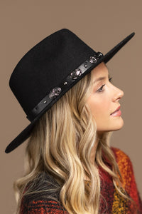 100% Wool Western Concho Panama Hat