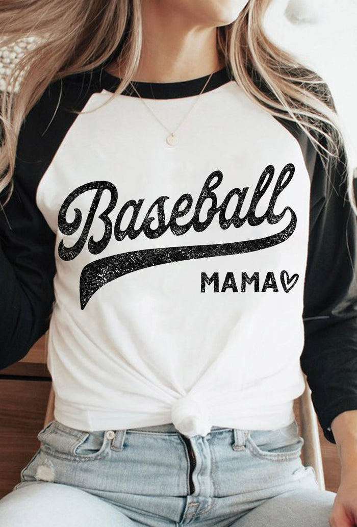 Baseball Mama Graphic Raglan Shirt